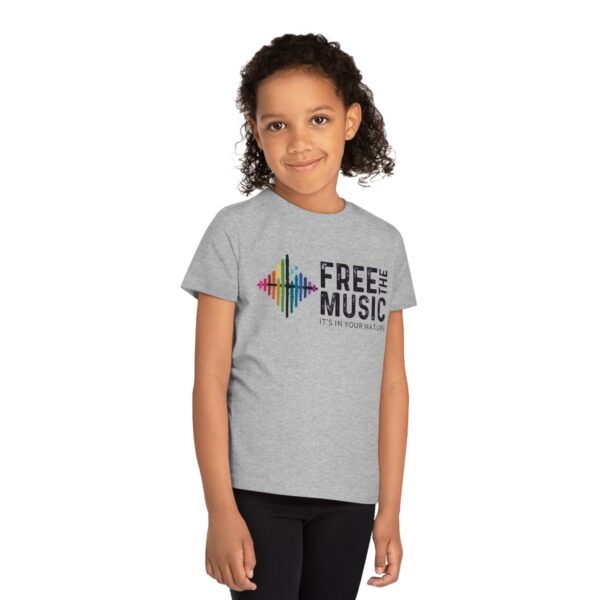 Kids' Organic T-Shirt - Free The Music Logo - Image 6