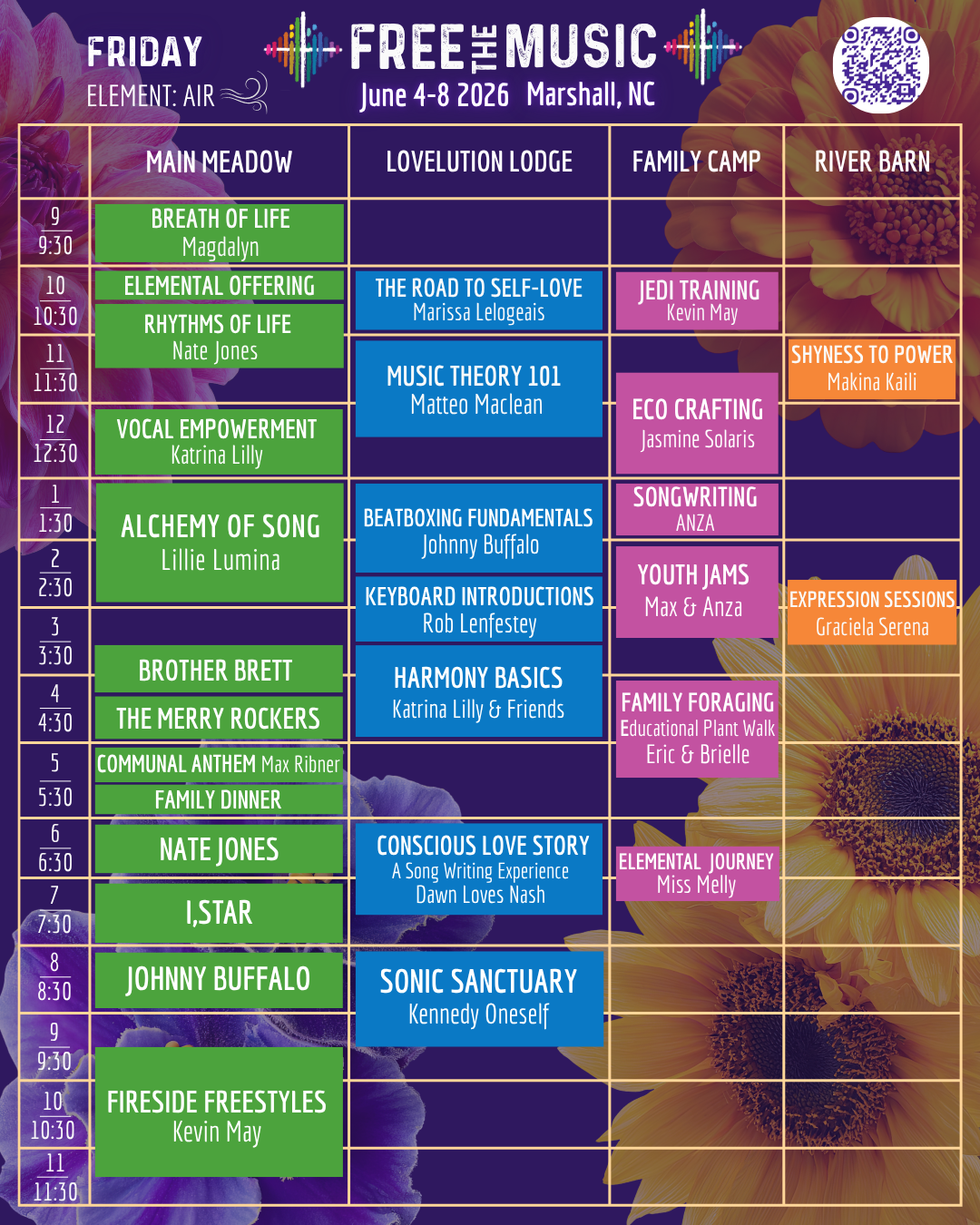 Friday June 5 — Element: Air — FTM Gathering Schedule